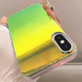 For iPhone XS / X Mirror Glitter IMD Phone Case(Green)