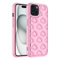 For iPhone 15 Plus 3D Cloud Pattern TPU Phone Case(Pink)