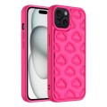For iPhone 15 Plus 3D Cloud Pattern TPU Phone Case(Rose Red)