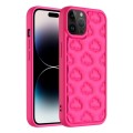 For iPhone 14 Pro Max 3D Cloud Pattern TPU Phone Case(Rose Red)