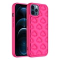 For iPhone 12 Pro Max 3D Cloud Pattern TPU Phone Case(Rose Red)