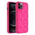 For iPhone 12 Pro 3D Cloud Pattern TPU Phone Case(Rose Red)