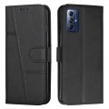 For Motorola Moto G Play 5G 2024 Stitching Calf Texture Buckle Leather Phone Case(Black)