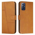 For Motorola Moto G Play 5G 2024 Stitching Calf Texture Buckle Leather Phone Case(Yellow)