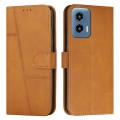 For Motorola Moto G Play 5G 2024/Moto G 5G 2024 Stitching Calf Texture Buckle Leather Phone Case(Yel