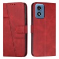 For Motorola Moto G04/G24 Stitching Calf Texture Buckle Leather Phone Case(Red)