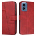 For Motorola Moto G34 5G Stitching Calf Texture Buckle Leather Phone Case(Red)