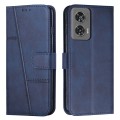 For Motorola Edge 50 Fusion Stitching Calf Texture Buckle Leather Phone Case(Blue)