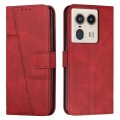 For Motorola Edge 50 Ultra Stitching Calf Texture Buckle Leather Phone Case(Red)
