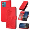 For Motorola Edge 40 Neo 5G Datura Flower Embossed Flip Leather Phone Case(Red)