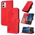 For Motorola Moto G54 Global Datura Flower Embossed Flip Leather Phone Case(Red)