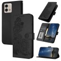 For Motorola G Stylus 5G 2023 Datura Flower Embossed Flip Leather Phone Case(Black)