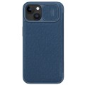 For iPhone 15 NILLKIN QIN Series Pro Fabric Textured Leather Phone Case(Blue)