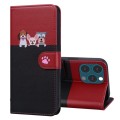 For iPhone 13 Pro Max Cute Pet Series Color Block Buckle Leather Phone Case(Black)