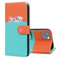 For iPhone 13 Cute Pet Series Color Block Buckle Leather Phone Case(Sky Blue)