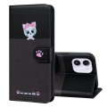 For iPhone 12 / 12 Pro Cute Pet Series Color Block Buckle Leather Phone Case(Dark Grey)