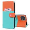 For iPhone 12 Pro Max Cute Pet Series Color Block Buckle Leather Phone Case(Sky Blue)