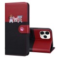 For iPhone 11 Pro Max Cute Pet Series Color Block Buckle Leather Phone Case(Black)