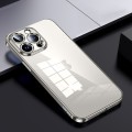 For iPhone 15 Pro Max SULADA Shine Through Series Plating TPU Transparent Phone Case(Titanium Grey)