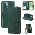 For iPhone 15 Skin Feel Multi-card Wallet Leather Phone Case(Green)