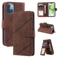 For iPhone 15 Skin Feel Multi-card Wallet Leather Phone Case(Brown)