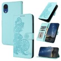 For Samsung Galaxy A03 Core Datura Flower Embossed Flip Leather Phone Case(Light blue)