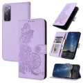 For Samsung Galaxy S20 FE Datura Flower Embossed Flip Leather Phone Case(Purple)