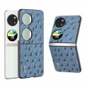 For Huawei P60 Pocket ABEEL Genuine Leather Ostrich Texture Phone Case(Blue)