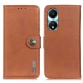 For Honor X5 Plus KHAZNEH Cowhide Texture Horizontal Flip Leather Phone Case(Brown)