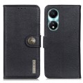 For Honor X5 Plus KHAZNEH Cowhide Texture Horizontal Flip Leather Phone Case(Black)