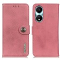 For Honor X5 Plus KHAZNEH Cowhide Texture Horizontal Flip Leather Phone Case(Pink)