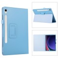 For Samsung Galaxy Tab S9+ Litchi Texture Leather Tablet Case with Holder(Sky Blue)