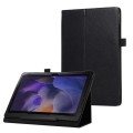 For Samsung Galaxy Tab A9+ Litchi Texture Leather Tablet Case with Holder(Black)