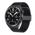 HDT MAX 1.60 inch Black Dial Milan Steel Band IP68 Waterproof Smart Watch Support Bluetooth Call(Bla