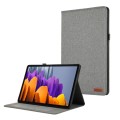 For Samsung Galaxy Tab S9+ Horizontal Flip TPU + Fabric PU Leather Tablet Case(Grey)