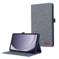For Samsung Galaxy Tab A9 Horizontal Flip TPU + Fabric PU Leather Tablet Case(Dark Blue)
