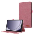 For Samsung Galaxy Tab A9+ Horizontal Flip TPU + Fabric PU Leather Tablet Case(Rose Red)