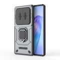 For Honor X40 5G Sliding Camshield TPU + PC Shockproof Phone Case with Holder(Grey)
