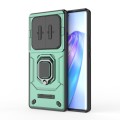 For Honor X40 5G Sliding Camshield TPU + PC Shockproof Phone Case with Holder(Green)