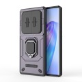For Honor X40 5G Sliding Camshield TPU + PC Shockproof Phone Case with Holder(Purple)