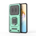 For Honor X50 5G Sliding Camshield TPU + PC Shockproof Phone Case with Holder(Green)