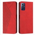 For Motorola Moto G Play 2024 Diamond Splicing Skin Feel Magnetic Leather Phone Case(Red)