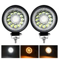 E10 1 Pair 4 inch Round Double Circle Angel Eye Work Light(Black)