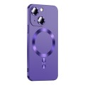 For iPhone 15 Liquid Lens Protector Magsafe Phone Case(Dark Purple)