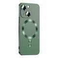 For iPhone 15 Liquid Lens Protector Magsafe Phone Case(Green)