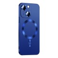 For iPhone 15 Liquid Lens Protector Magsafe Phone Case(Navy Blue)