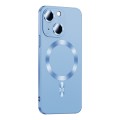 For iPhone 15 Plus Liquid Lens Protector Magsafe Phone Case(Sierra Blue)