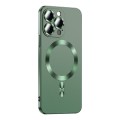For iPhone 15 Pro Liquid Lens Protector Magsafe Phone Case(Green)