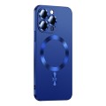 For iPhone 15 Pro Max Liquid Lens Protector Magsafe Phone Case(Navy Blue)