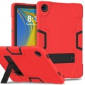 For Samsung Galaxy Tab A9+ Contrast Color Silicone PC Tablet Case with Holder(Red + Black)